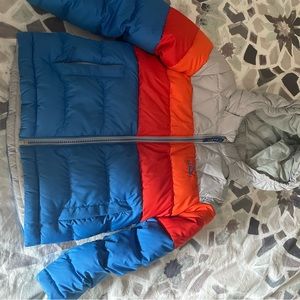 L.L. Bean boys color block down jacket.